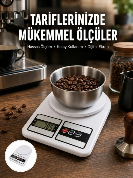 Hassas Ölçüm İçin Dijital Mutfak Tartısı – 10 Kg Kapasiteli Yeni Nesil ürün görseli 1