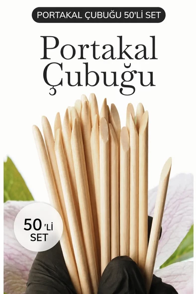 Portakal Çubuğu 50'Li Set – Ahşap Tırnak Eti Itici Manikür Pedikür Seti ürün görseli 1