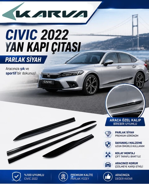 Honda Civic FE1 Yan Kapı Çıtası 2022+ - Resim 3
