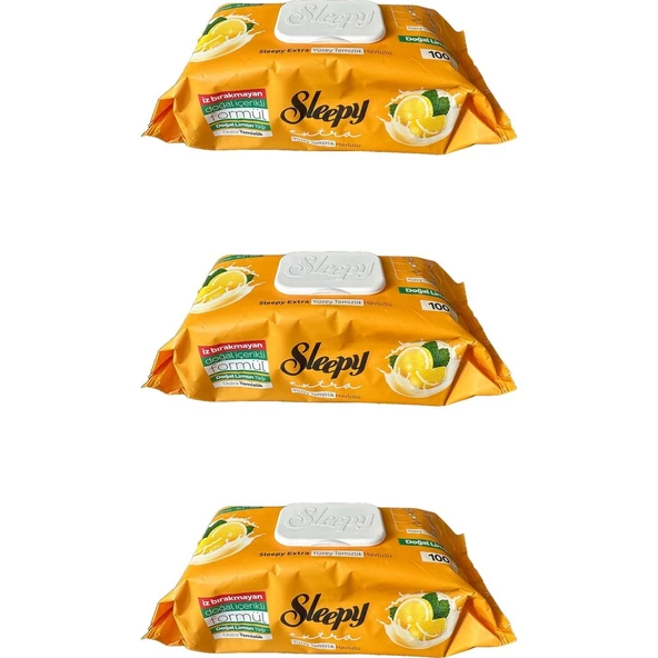 Extra Doğal Limon Yağı Özlü Islak Yüzey Temizlik Havlusu - 100'LÜ 3 Paket ürün görseli 1