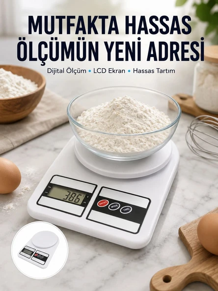 10 Kg Kapasiteli LCD Ekranlı Dijital Mutfak Tartıs Yeni Nesil ürün görseli 1