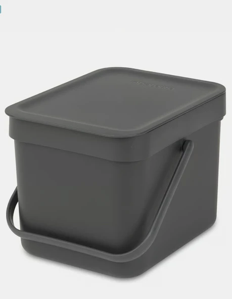 BRB-8710755109720-BRA 109720-004-01-SORT&GO KOYU GRİ ÇÖP KOVASI 6L ürün görseli 1