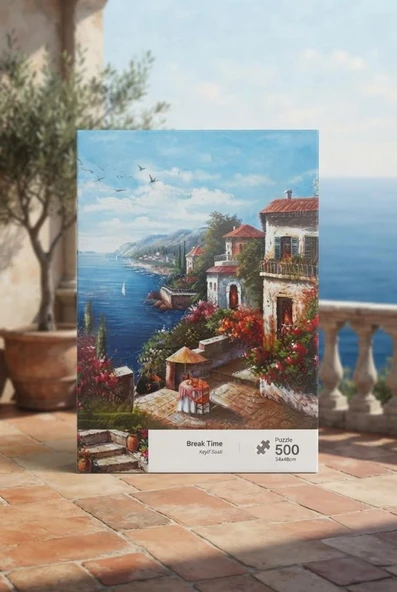 Akdeniz Kıyısında Huzurlu Bir Mola Keyf Saati 500 Parça Eğitici  Öğretici Puzzle ürün görseli 1