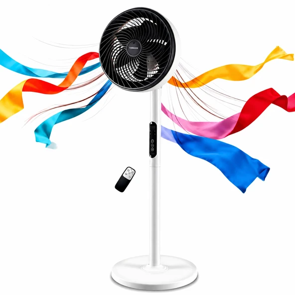 Ultratekno FS-1683HR 10 İnç Hava Sirkülasyonlu Vantilatör 80W Uzaktan Kumandalı Dokunmatik Sessiz Ayaklı Fan 90 Derece Salınımlı Zemin Vantilatör ürün görseli 1