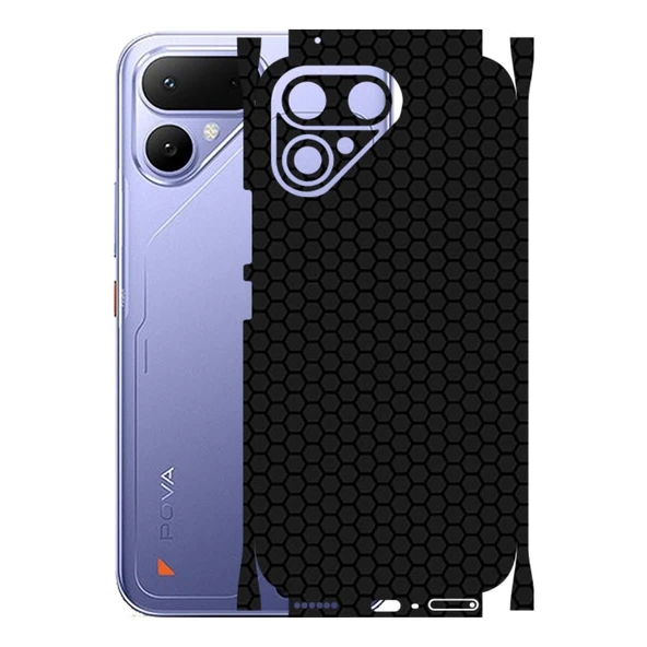 Tecno Pova Curve 2 ile Uyumlu Bumper Serisi Premium Kaplama 360  Siyah ürün görseli 1