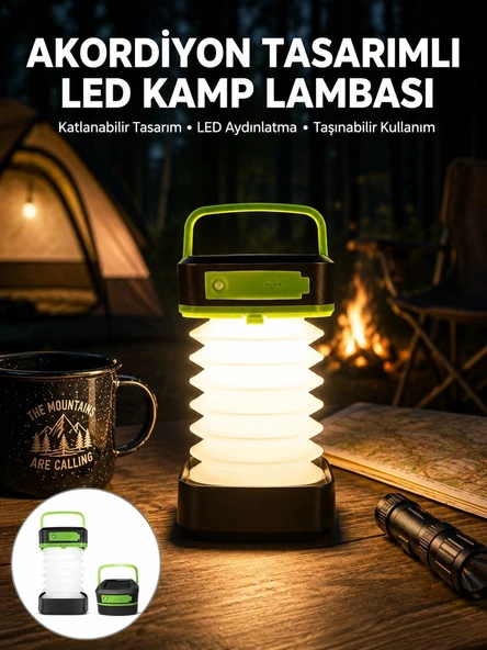 Katlanabilir Kamp Lambası Akordiyon Lamba Şarjlı 3 Kademeli Solar Yeni Nesil ürün görseli 1