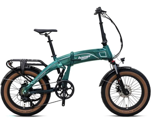 Kron Loop Armour 20" Jant Fat Bike Elektrikli Katlanır Bisiklet 36V-14,5Ah Hidrolik Fren Yeşil ürün görseli 1