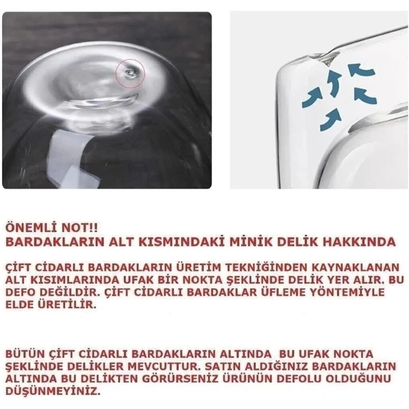 250 ml Çift Cidarlı Cam Kupa - Resim 2