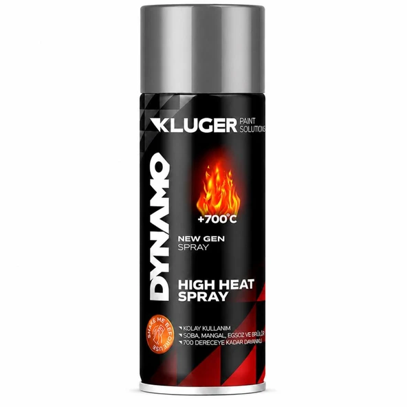 Kluger Dynamo 700 Derece Isıya Dayanıklı Sprey Boya Gümüş 400 ml ürün görseli 1