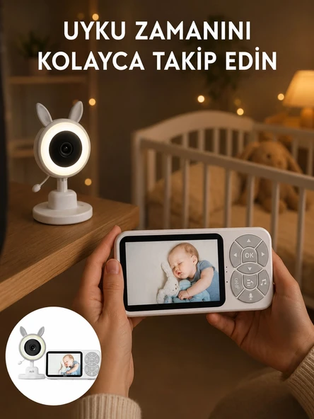 LCD Ekranlı Bebek İzleme Kamerası Ninnili Gece Görüşlü Güvenlik Sistemi Yeni Nesil ürün görseli 1