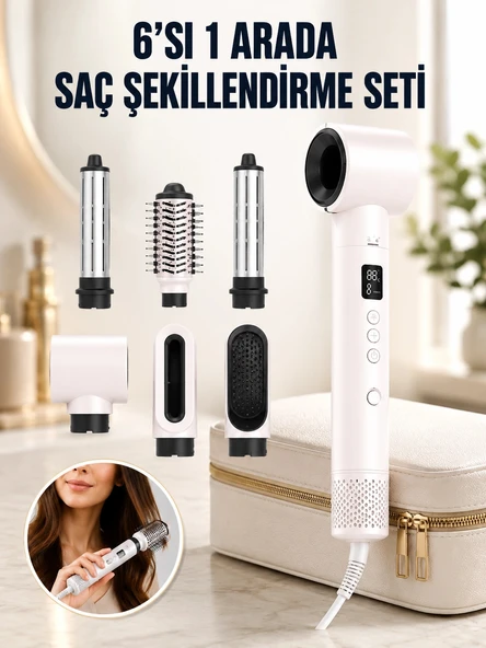 Negatif İyon Teknolojili 6-in-1 Profesyonel Saç Şekillendirici Yeni Nesil ürün görseli 1