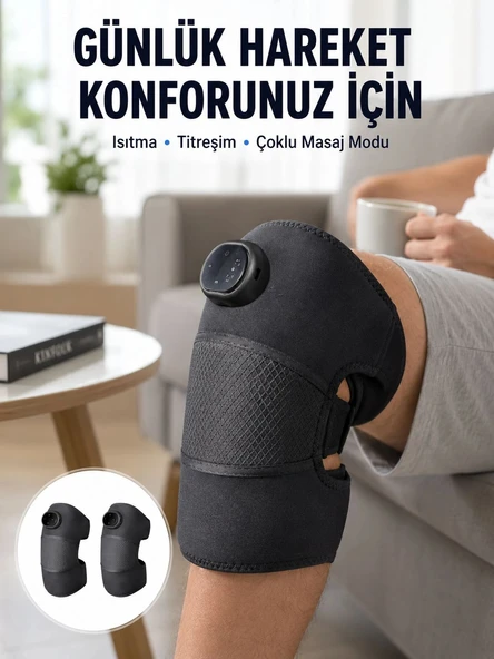 3 Seviyeli Titreşimli Isıtmalı Diz Bakım Masaj Cihazı Yeni Nesil ürün görseli 1
