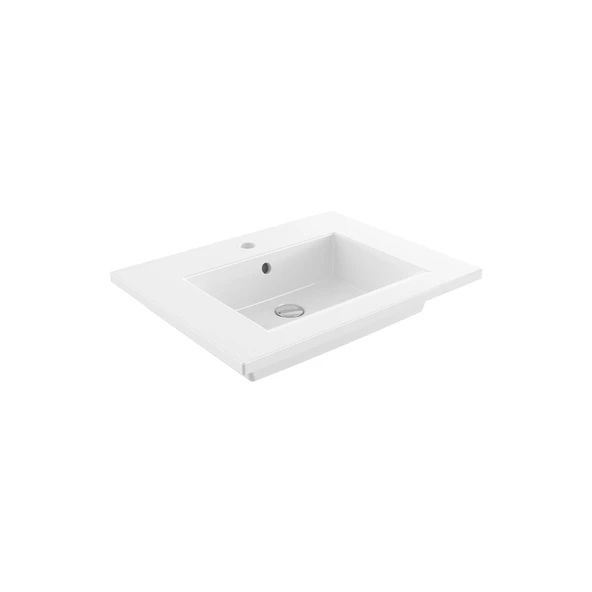 BOCCHI MİLANO ETEJERLİ LAVAB 60 CM (BEYAZ) ürün görseli 1