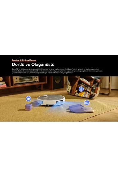 Roborock Saros 10 Akıllı Robot Süpürge - Beyaz (Outlet) - Resim 5