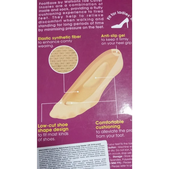 Footease Ten Rengi Ön Ayak Ped Çorap 22-24 cm ürün görseli 1