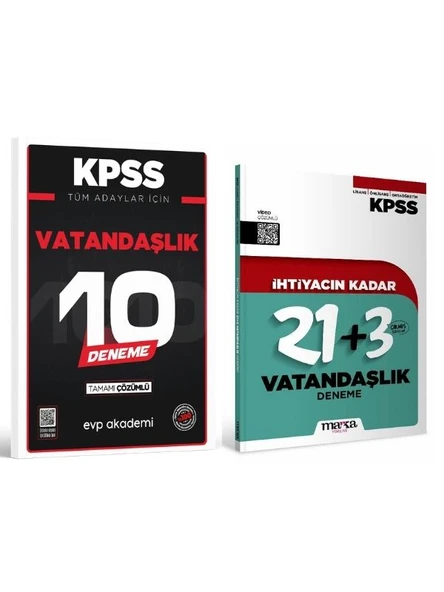 Marka + EVP İhtiyacın Kadar KPSS Vatandaşlık 24+10 Deneme 2 li Set ürün görseli 1