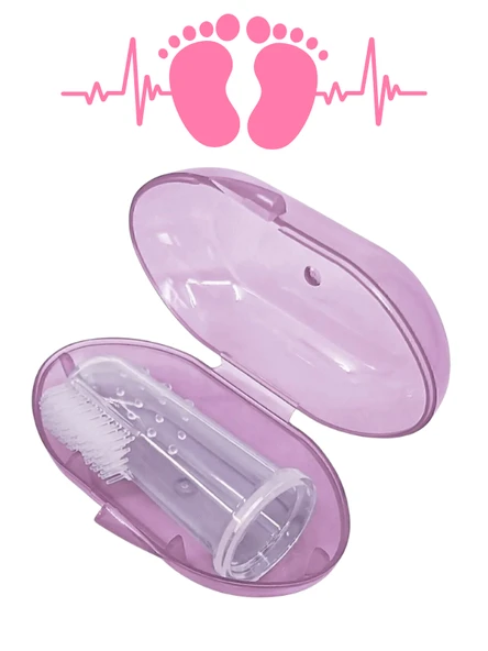 Mucit Home Pembe Kız Bebek Çocuk Silikon Parmak Diş Kaşıyıcı Dil Temizleyici Diş Fırçası ürün görseli 1