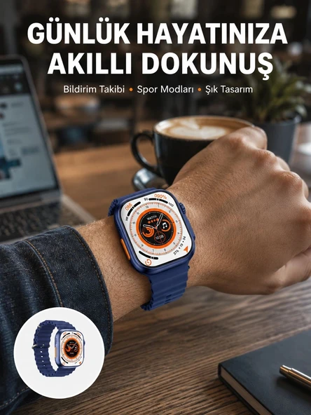 Akıllı Saat 360 mAh Çoklu Spor Modlu Lacivert Siyah Kordon Yeni Nesil ürün görseli 1