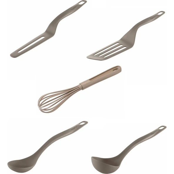 Fresh Kitchen Enjoy 5 Parça Hazırlık ve Servis Aksesuar Seti Krem Renkli Plastik Malzeme ürün görseli 1