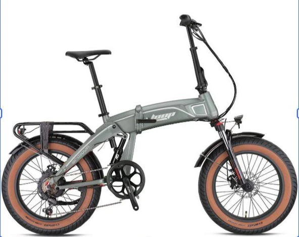 Kron Loop Armour 20" Jant Fat Bike Elektrikli Katlanır Bisiklet 36V-14,5Ah Hidrolik Fren Mat Gri ürün görseli 1
