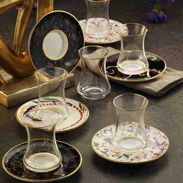 Sandro Moreno 1453 Desen Yağmuru Line Gold 12 Parça Çay Takımı 110 ml 153AR211629 ürün görseli 1