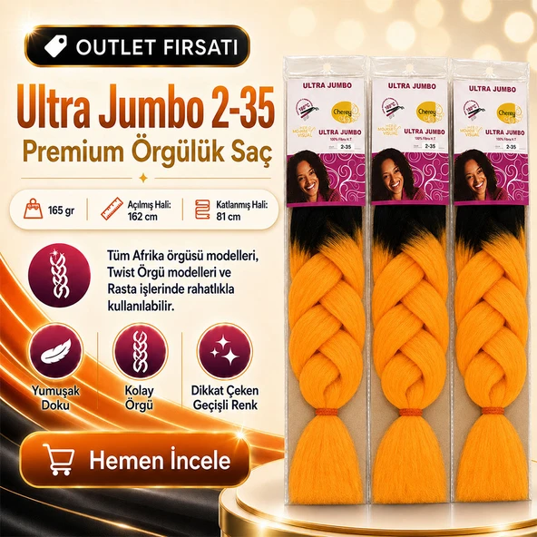 3 Paket / Afrika Örgüsü Ve Rasta İçin Sentetik Ombreli 2/35 ürün görseli 1