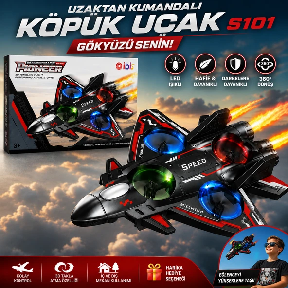 Uzaktan Kumandalı Köpük Uçak S101 LED Işıklı RC Uçak Darbeye Dayanıklı Köpük Gövde ürün görseli 1