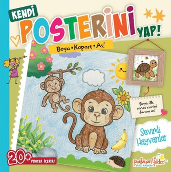 Kendi Posterini Yap! Boya Kopart As! Sevimli Hayvanlar ürün görseli 1