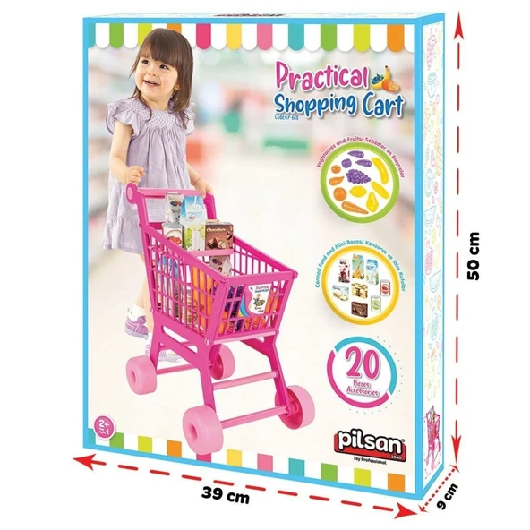 07 608 Pratik Market Arabası PEMBE ürün görseli 1