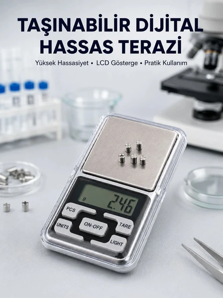 Hassas Tartım İçin Dijital Cep Terazisi Sayma Modlu Yeni Nesil ürün görseli 1