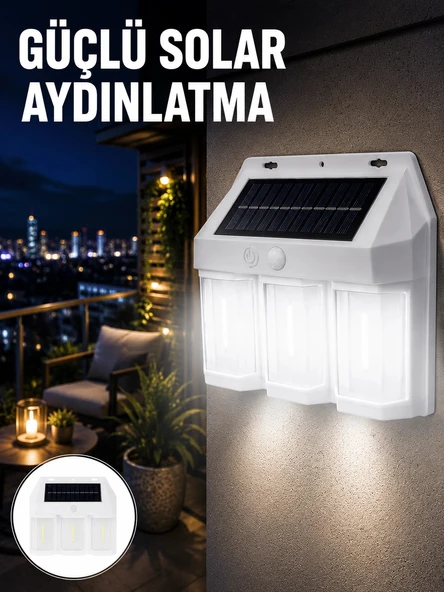 Pır Sensörlü Solar Lamba – Otomatik Şarj Ve Gece Aydınlatma Yeni Nesil ürün görseli 1
