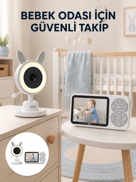 Karşılıklı Sesli Bebek Kamerası 4x Zoom Sıcaklık Sensörlü Yeni Nesil ürün görseli 1