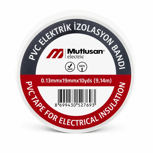Beyaz PVC Elektrik İzolasyon Bandı ürün görseli 1