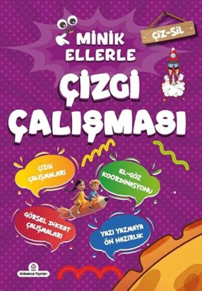 Çiz - Sil Minik Ellerle Çizgi Çalışması (Kalem Hediyeli) ürün görseli 1