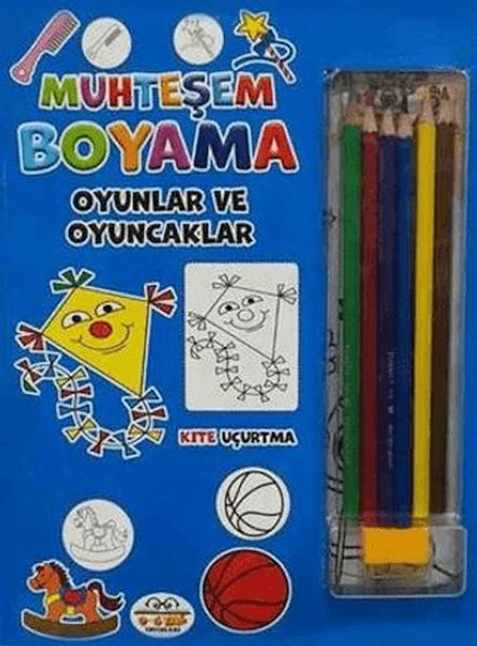 Muhteşem Boyama - Oyunlar ve Oyuncaklar + 6lı Boya Kalemi ürün görseli 1