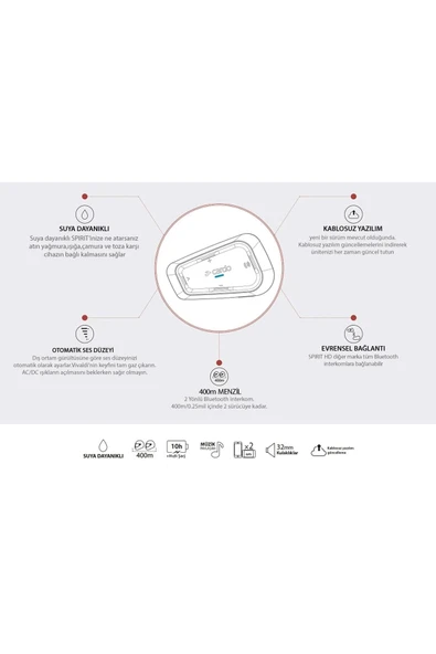 Spirit Bluetooth ve İnterkom İki Cihaz - Resim 7