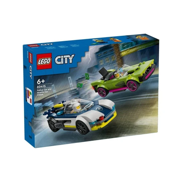 60415 .® City Polis Arabası ve Spor Araba Takibi 213 parça +6 yaş ürün görseli 1