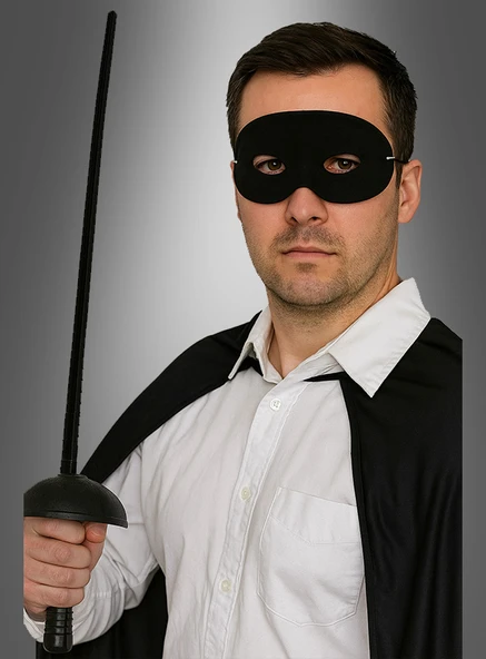 Zorro Kostüm Plastik Aksesuar Seti – Maske ve (67 cm) - Resim 2