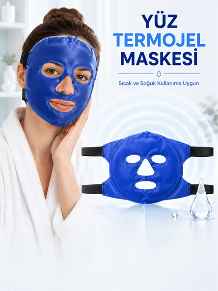 Aqua Med Termojel Maskesi Soğuk Sıcak Yüz Maskesi Göz Altı Morluk Baş Ağrısı Stres Siyah Nokta Azaltıcı Canlandırıcı Detoks Kompres Estetik Sonrası Şişlik Dinlendirici Maske ürün görseli 1