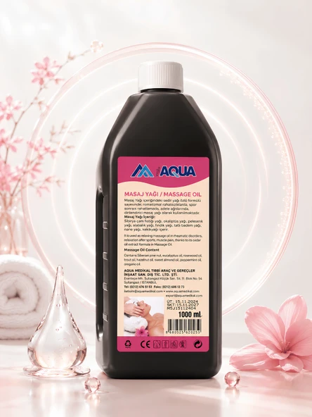 Aqua Med Masaj Yağı 1000 ML Kas Gevşetici Rahatlatıcı Romatizma Spor Sonrası Adele Ağrı Dindirici Bakım Eklem Boyun Ağrı Masaj Yağı ürün görseli 1