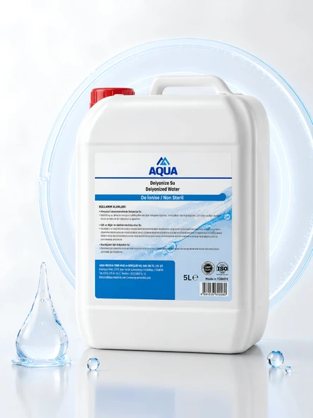 Aqua Med 5000 ML Deiyonize Su Laboratuvar Temizlik Akü Ütü Radyatör Suyu Hijyenik Dezenfekte Temizleyici Saf Distile Su Kireç Önleyici Temizleyici ürün görseli 1