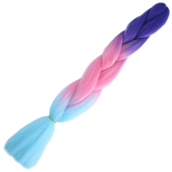 Afrika Örgülük Ombreli Sentetik 100 Gr. / Mor / Açık Pembe / Açık Mavi ürün görseli 1