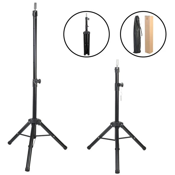 Kuaför Eğitim Mankeni İçin Metal Tripod / Siyah + Taşıma Çantası ürün görseli 1