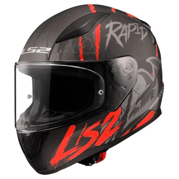 KAPALI KASK LS2 RAPID 2 RAVEN MAT SİYAH BEYAZ KIRMIZI ORJİNAL L ürün görseli 1