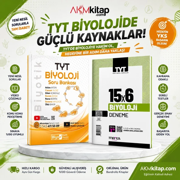 Biyotik TYT Biyoloji Soru Bankası ve Marka Deneme Seti 2 Kitap ürün görseli 1