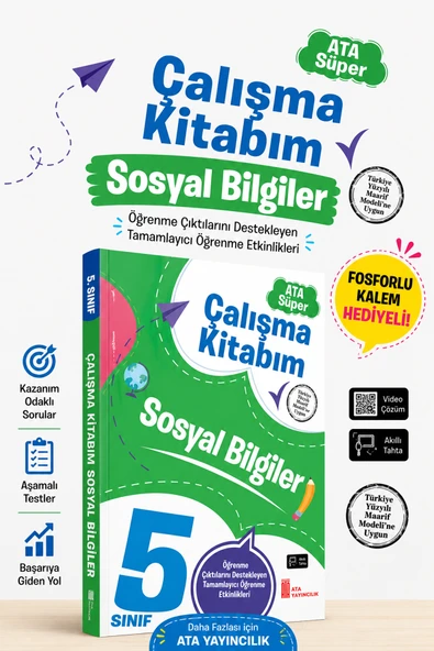 5. Sınıf Ata Süper Sosyal Bilgiler Çalışma Kitabım Seti ürün görseli 1