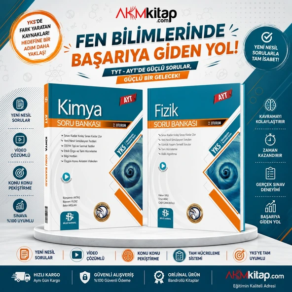 Bilgi Sarmal AYT Fizik ve Kimya Soru Bankası Seti 2 Kitap ürün görseli 1