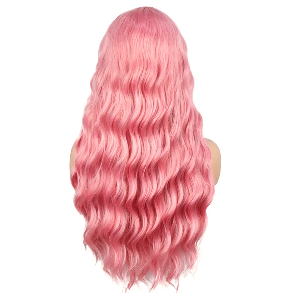 Pembe Dalgalı Tül Peruk - Resim 6