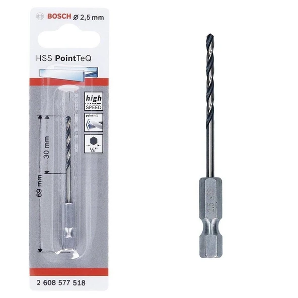 Pointteq Altıgen Şaftlı Hss Matkap Ucu 2,5 mm ürün görseli 1