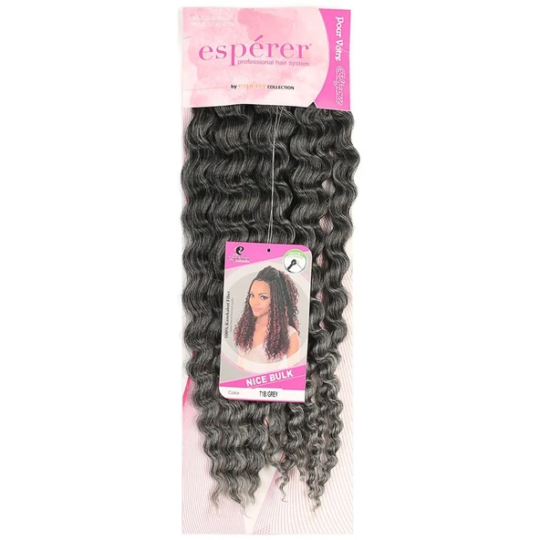 Nice Bulk Afro Su Dalgası / Siyah / Gri Ombreli - Resim 3